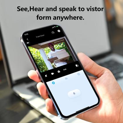 Imagem de Câmera de campainha eudic J1 Wireless 1080P com carrilhão preto