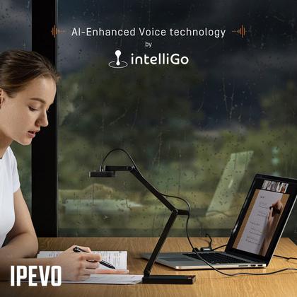 Imagem de Câmera de documentos IPEVO V4K PRO Ultra HD USB com microfone AI de 8 MP