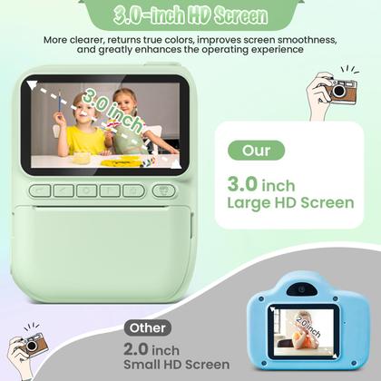 Imagem de Câmera de impressão instantânea Gofunly Kids 32MP 1080P com cartão SD de 32GB