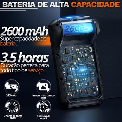 Imagem de Câmera de Inspeção Endoscópica LCD 4K HD Cabo 5 Metros Prova DÁgua