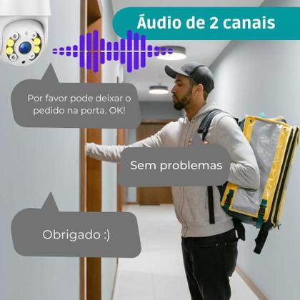 Imagem de Câmera de Monitoramento Externa IP WiFi à Prova D'água com HD, Visão Noturna, Infravermelho e Conexão Sem Fio