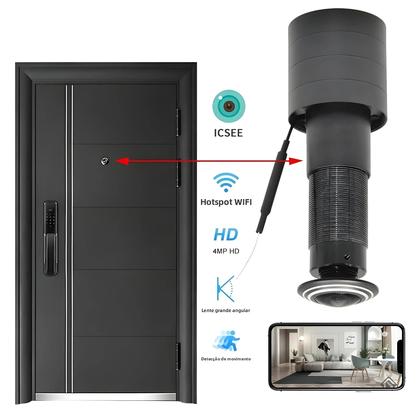 Imagem de Câmera De Olho Mágico HD 4MP Com Wifi, Detecção De Movimento, Monitor De Intercomunicação Sem Fio