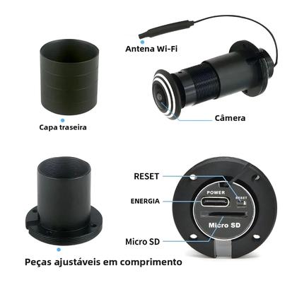 Imagem de Câmera De Olho Mágico HD 4MP Com Wifi, Detecção De Movimento, Monitor De Intercomunicação Sem Fio