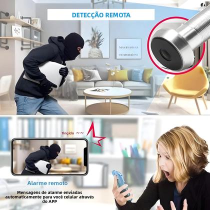 Imagem de Câmera De Olho Mágico Mini WiFi De 16MM V380 Com Visão Noturna Grande Angular H.265 P2P ONVIF