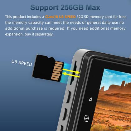 Imagem de Câmera de painel frontal e traseira de 2,5 K+1080P FHD WiFi para carros, câmera de painel de ângulo de 170 com cartão SD de 64G, controle de aplicativos, tela IPS de 3”, visão noturna, modo de estacionamento, sensor G, WDR, gravação em loop