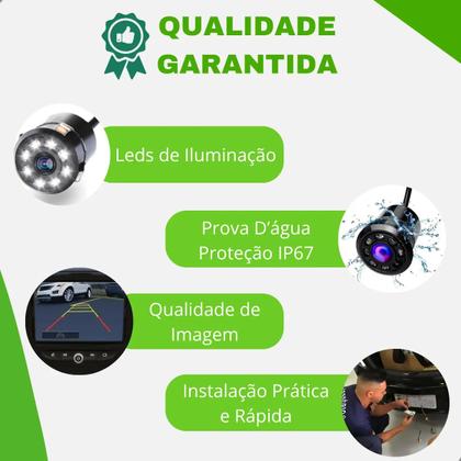 Imagem de Câmera De Re Automotiva 8 Leds Hd Infravermelho Visão Noturn