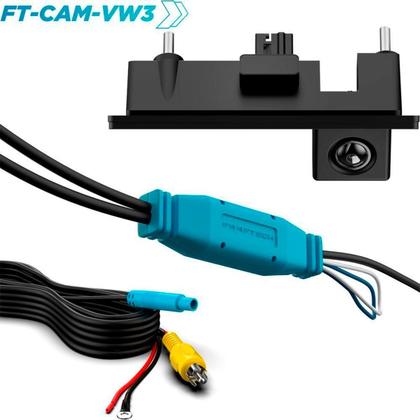 Imagem de Câmera de Ré Automotiva Faaftech FT-CAM-VW3 Plug and Play p/Multimídia Compatível Volkswagen Nivus T-Cross Tera e Virtus