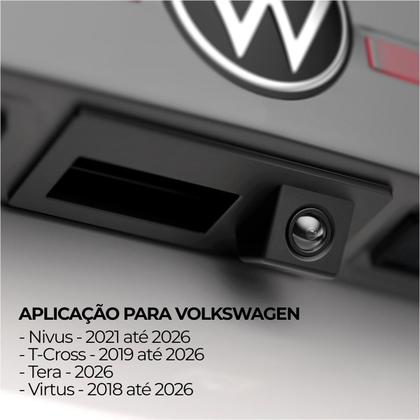 Imagem de Câmera de Ré Automotiva Faaftech FT-CAM-VW3 Plug and Play p/Multimídia Compatível Volkswagen Nivus T-Cross Tera e Virtus