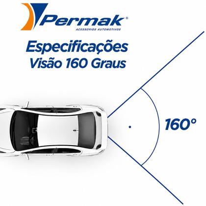 Imagem de Câmera de Ré Automotiva Traseira Borboleta Estacionamento Permak 2x1 Universal Visão ampla