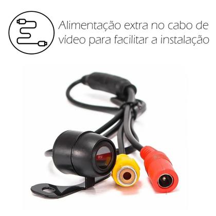 Imagem de Câmera De Ré Borboleta Wide Visão 110 Resolução 420p Iluminação 0.2Lux 12V DC Prime Linha Code Automotiva Tech One