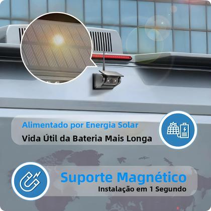 Imagem de Câmera De Ré Sem Fio Alimentada Por Energia Solar Com Monitor De 5 Polegadas Para Caminhão Trailer