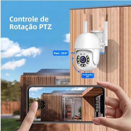 Imagem de Câmera De Rede Tuya 4MP PTZ WIFI IP66 À Prova d'Água 5G Dual-band Para Vigilância Externa