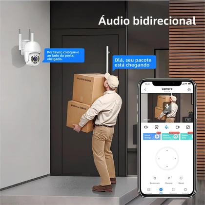 Imagem de Câmera De Rede Tuya 4MP PTZ WIFI IP66 À Prova d'Água 5G Dual-band Para Vigilância Externa