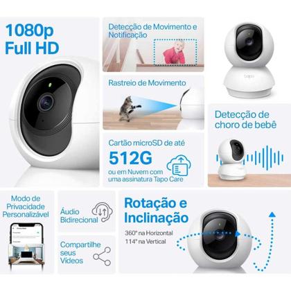 Imagem de Câmera De Segurança 360º Wifi 1080p Tapo TC70 AOTP0173 TPLINK