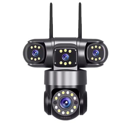 Imagem de Camera de Segurança 4 Lentes HD WiFi Grava Voz PTZ 360 Graus App Sensor Presença Microfone Audio Visao Noturna