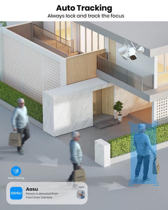 Imagem de Câmera de segurança AOSU 2K QHD Outdoor com visão noturna colorida