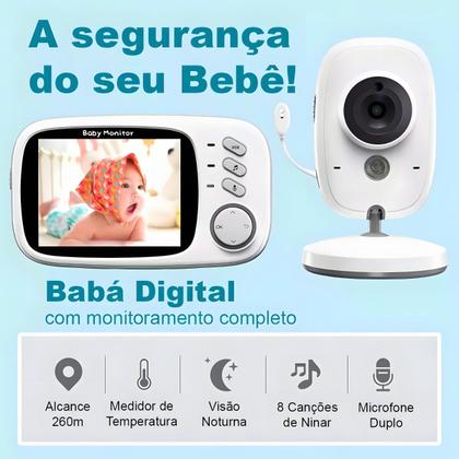 Imagem de Camêra De Segurança Babá Eletrônica Baby Monitor VB603 Mede Temperatura Sem Fio Digital Tela Colorida
