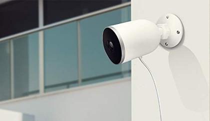 Imagem de Câmera de segurança com fio Nexxt Smart 2K HDR/QHD para exterior/interior  vídeo ativada por movimento, à prova de intempéries, comunicação bidirecional, visão remota de grande angular, visão noturna, funciona com Alexa iOS Google