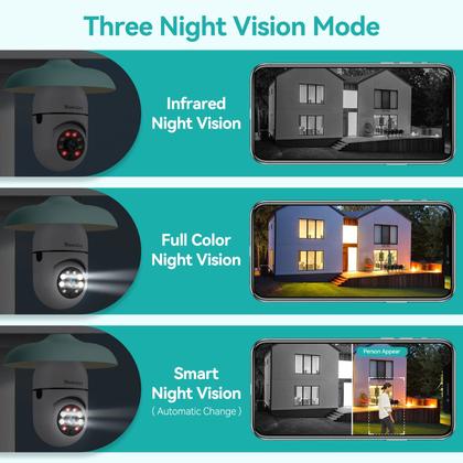 Imagem de Câmera de segurança com lâmpada Noonkey 2K/3MP 5G WiFi Alexa