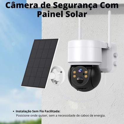 Imagem de Câmera de Segurança Com Painel Solar WiFi Coibeu Full HD Visão Noturna Áudio Bidirecional E Sensor de Movimento