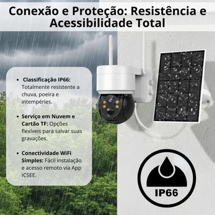 Imagem de Câmera de Segurança Com Painel Solar WiFi Coibeu Full HD Visão Noturna Áudio Bidirecional E Sensor de Movimento