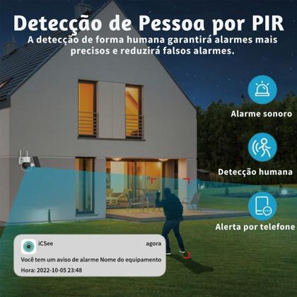 Imagem de Câmera de Segurança Com Painel Solar WiFi Coibeu Full HD Visão Noturna Áudio Bidirecional E Sensor de Movimento
