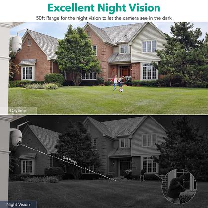 Imagem de Câmera de segurança com resolução 2K, WiFi, visão noturna e Alexa