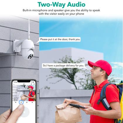 Imagem de Câmera de segurança com resolução 2K, WiFi, visão noturna e Alexa