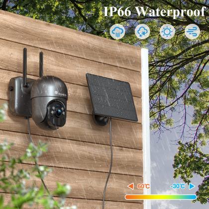 Imagem de Câmera de segurança Ctronics 2.5K 4MP Wireless Outdoor Solar WiFi