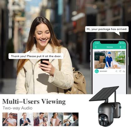 Imagem de Câmera de segurança Ctronics 2.5K 4MP Wireless Outdoor Solar WiFi