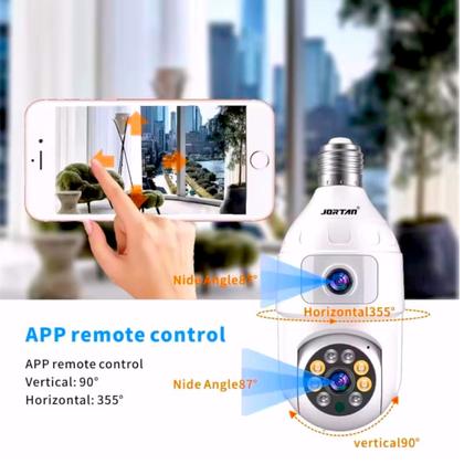 Imagem de Câmera de Segurança Dupla Lente Angula IP Sem Fio Wifi Interna e Externa HD 1080 Visão Noturna Infravermelha