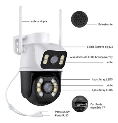 Imagem de Câmera de Segurança Dupla Wi-fi Smart Angulo Duplo A28B 3mp