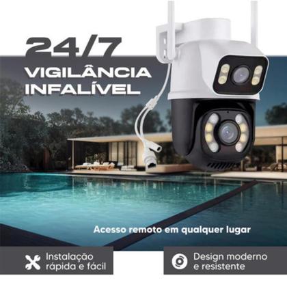 Imagem de Câmera de Segurança Dupla Wi-fi Smart Angulo Duplo A28B 3mp Icsee