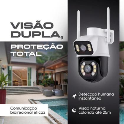Imagem de Câmera de Segurança Dupla Wi-fi Smart Angulo Duplo A28B 3mp Icsee