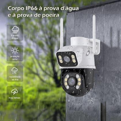 Imagem de Câmera de Segurança Dupla Wi-fi Smart Angulo Duplo A28B 3mp Icsee - Wifi Smart Camera