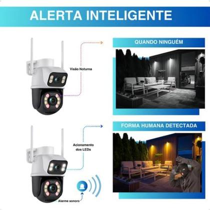 Imagem de Câmera de Segurança Externa/interna Wifi Prova Dágua Lente Dupla A28b ICSEE