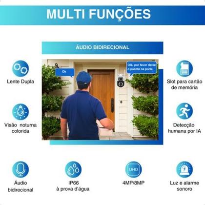 Imagem de Câmera de Segurança Externa/interna Wifi Prova Dágua Lente Dupla A28b ICSEE