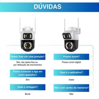 Imagem de Câmera de Segurança Externa/interna Wifi Prova Dágua Lente Dupla A28b ICSEE