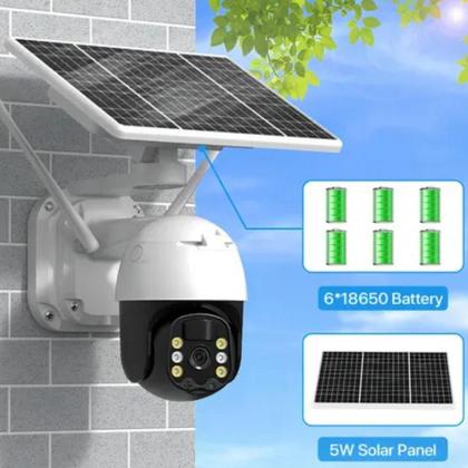 Imagem de Câmera de Segurança Externa Solar Wifi À Prova Dágua Rotação 360 Graus