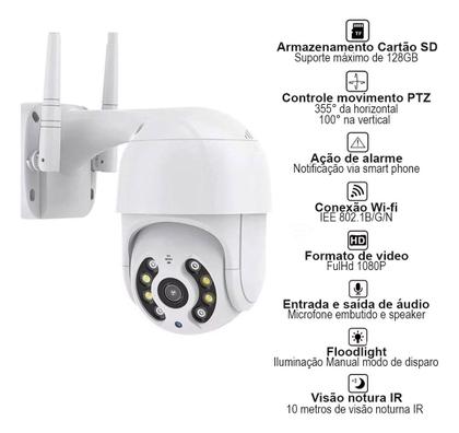 Imagem de Câmera de Segurança Externa WIFI PRO A8 + Cartão de Memória 64GB