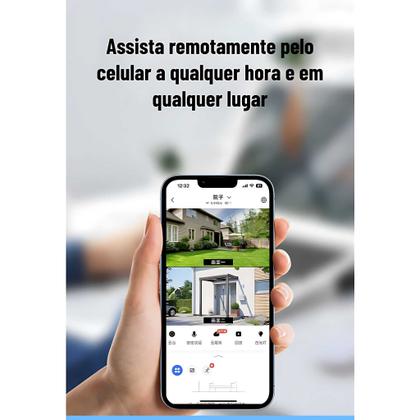 Imagem de Camera de segurança FULL HD Wifi Lente dupla Zoom sensor e rastreio de movimento Flash Light alarme e sirene de dispersão FHD Vigilância