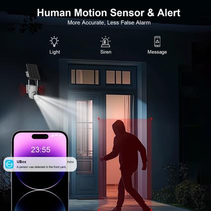 Imagem de Câmera de segurança HOSAFE.COM Wireless Outdoor 2K alimentada por energia solar