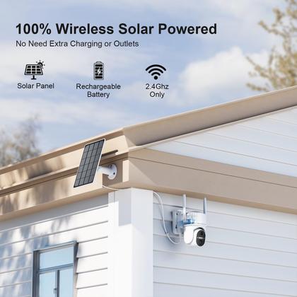 Imagem de Câmera de segurança HOSAFE.COM Wireless Outdoor 2K alimentada por energia solar