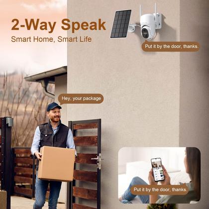 Imagem de Câmera de segurança HOSAFE.COM Wireless Outdoor 2K alimentada por energia solar