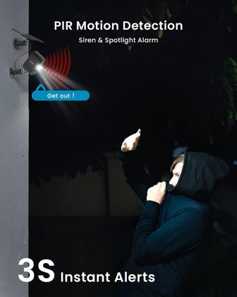 Imagem de Câmera de segurança iEGeek Solar Wireless 2K WiFi com painel solar