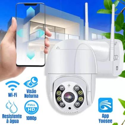 Imagem de Câmera de Segurança Ip Externa Prova Dágua Infravermelho Wifi Full HD 1080P