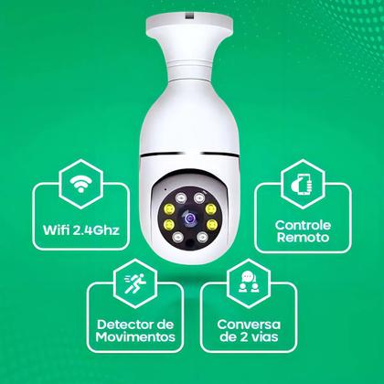 Imagem de Camera De Segurança Ip Inteligente Lampada Panoramica App Yoosee Wifi Espiã Giratoria 360º