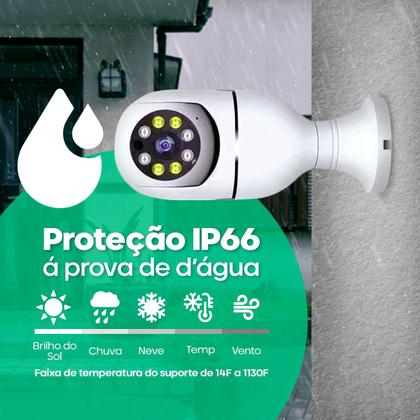 Imagem de Camera De Segurança Ip Inteligente Lampada Panoramica App Yoosee Wifi Espiã Giratoria 360º