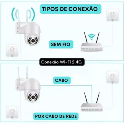 Imagem de Câmera de Segurança IP WiFi Externa HD com Visão Noturna, Infravermelho, à Prova D'água e WiFi