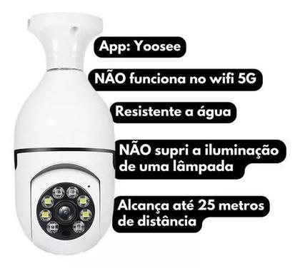 Imagem de Câmera de Segurança IP Wifi Lâmpada para Uso Interno e Externo